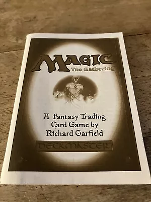 MTG Magic The Gathering Deckmaster 1994 Rule Book By Richard Garfield LARGE 4th • $15.99