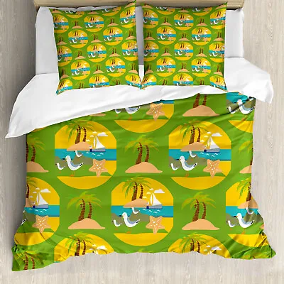 Marine Duvet Cover Sailing Boats Seagull Palms • £32.99