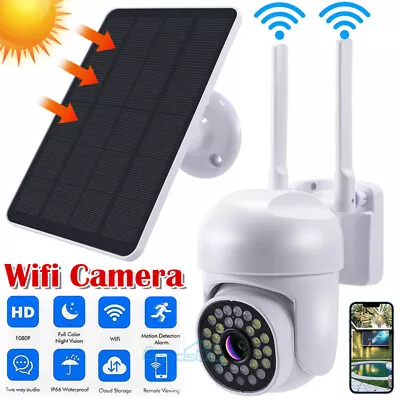 Solar Battery Powered Wifi Outdoor Pan/Tilt Home Security Camera System Wireless • $21.87