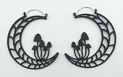 Plug Hoops For Gauges MUSHROOM MOON Hanger Body Jewelry Earrings Tunnels Weights • $18.20