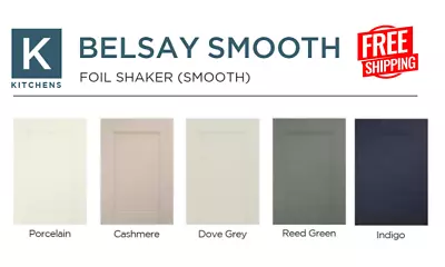 Belsay SMOOTH Shaker Replacement Kitchen Doors Drawers Panels • £117.23