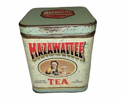 Vintage Tea Cube Tin Mazawattee Grandmother & Granddaughter • $45