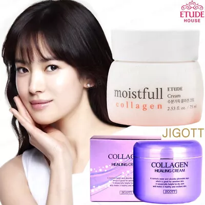 ETUDE HOUSE Collagen Moistfull Cream 75ml JIGOTT Collagen Healing Cream 100g NEW • $14.80