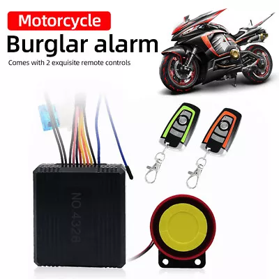 Motorcycle Scooter Security Alarm System Remote Control Anti-theft Engine Start • $17.09