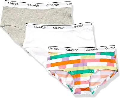 Calvin Klein Girls' 237739 Kids Modern Cotton Hipster Underwear Size M • £17.76