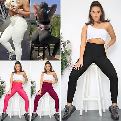 £9.49 • Buy Women Anti-Cellulite Yoga Pants Push Up Tik Tok Leggings Bum Butt Lift Sport Gym