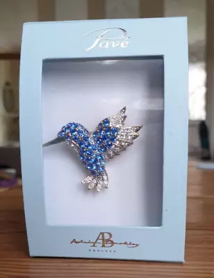 £10 • Buy Adrian Buckley Jewellery Pave Collection Blue Crystal Hummingbird Brooch