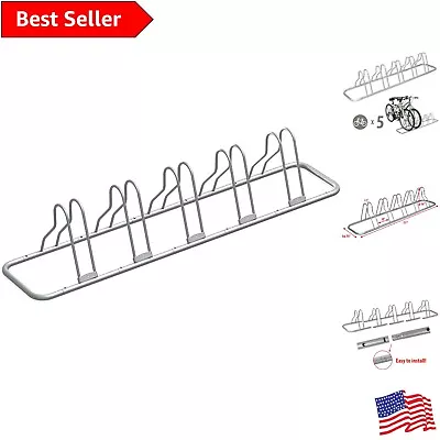 Powder-Coated Steel Bike Storage Rack For 5 Bicycles - Easy Assembly • $87.39