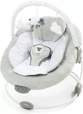 LADIDA Grey Newborn Baby Bouncer Chair Recliner Soothing Music Vibration Toys 77 • £54.99