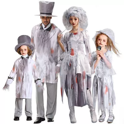 Halloween Zombie Bride Vampire Family Cosplay Costume Adult Kids Fancy DressЙ • £17.11
