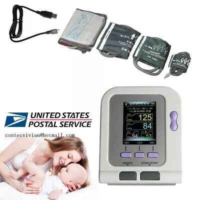 FDA Digital Blood Pressure Monitor Upper Arm NIBP Machine Adult/ Pediatric Cuffs • $14