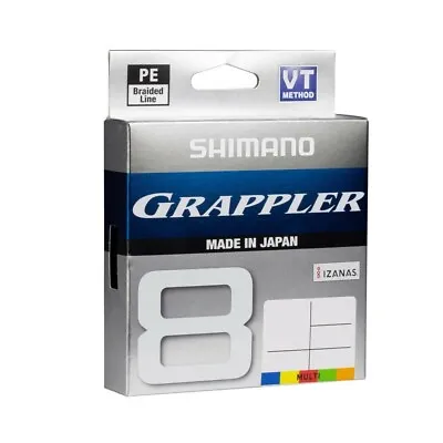 Shimano 2021 Grappler 8 PE 300m Multi Colour Braid Fsihing Line - Choose Lb BRAN • $62.99