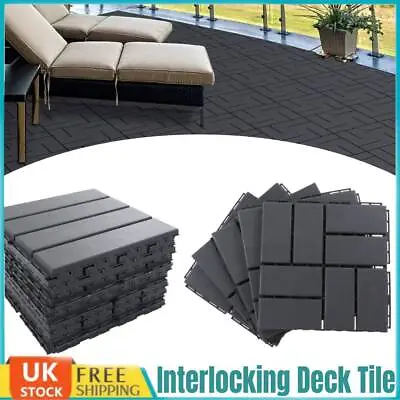 30PCS Garden Composite Interlocking Decking Floor Tiles 30x30cm Patio Flags Deck • £76.99