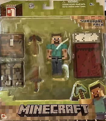 Minecraft Overworld Survival Pack Series 1 Fully Articulated + Accessories NEW • $21.95