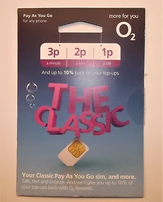 O2 Sim Card - New And Sealed Classic Tariff • £0.99