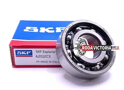 SKF 6202 C3 DEEP GROOVE BALL BEARING OPEN NO SEALS 15x35x11mm • $9.90