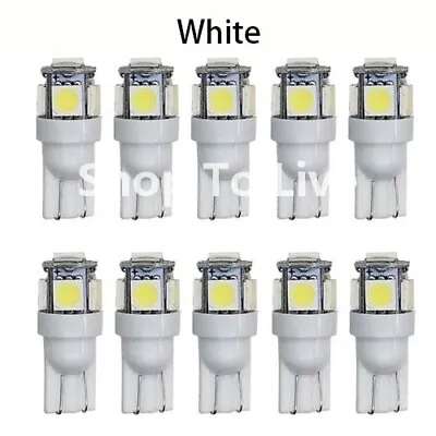 10Pcs T10 5SMD Interior Light Bulb Wedge Plate Parker Tail Globe Dash Parking • $5.99