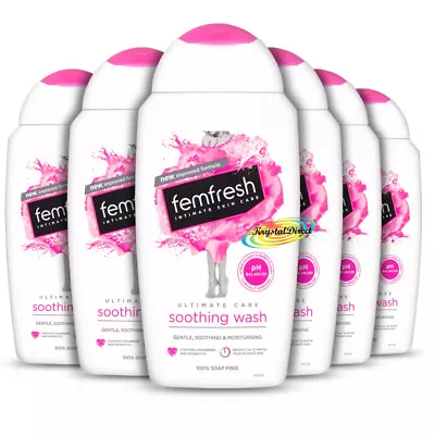 £22.49 • Buy 6x Femfresh Ultimate Care Soothing Intimate Wash 250ml Soap Free PH Balanced