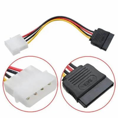 Molex IDE 4 Pin Male To 15 Pin Female SATA Power Adaptor Cable For HDD DVD PC • £3.49