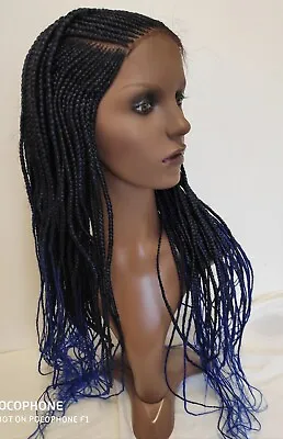 £55 • Buy African Braid Synthetic Wig Women Long Cornrow  Braided Wig Blue-Black 