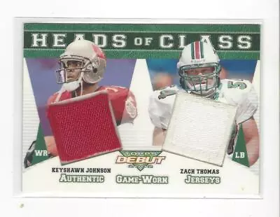 2002 Topps Debut Head Of Class Keyshawn Johnson/Zach Thomas JERSEY /399 • $9.99