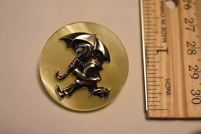 Child With Umbrella Light Artifical Brooch Pin Morton Salt Girl Whimsical • $8