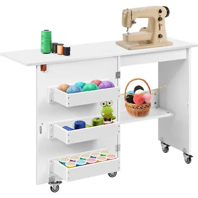 Folding Sewing Table Multipurpose Craft Station & Side Desk With Compact Design • $99.99