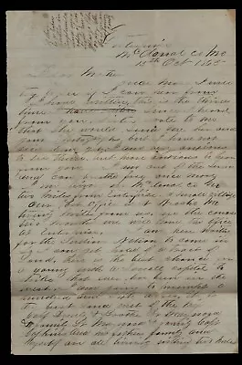 1865 Missouri Pioneer Letter - BUYING LANDS In INDIAN NATIONS Cherokee Seneca! • $44
