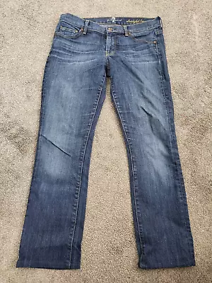 Women's 7 For All Mankind Cropped Straight Leg Stretch Jeans Size 28 • $22.99