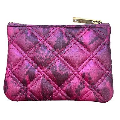 $33 • Buy Jacobs By Marc Jacobs Quilted Leather Snakeskin Hot Pink Coin Purse