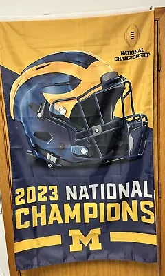 Michigan Wolverines 2023 National Champions (3’x 5’) Flag Helmet LOGO • $29.95