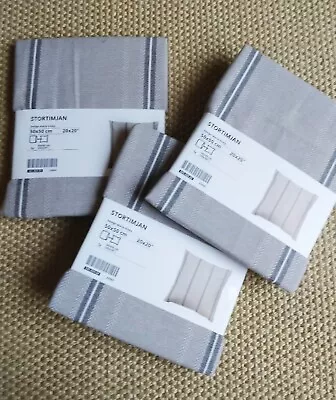 £12.25 • Buy BNWT IKEA 3x STORTIMJAN Cushion Covers, Grey/white, 50x50 Cm. 