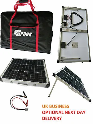 £139.99 • Buy Monocrystalline 100W Folding Solar Panel Kit Water Proof Controller Cables Bag