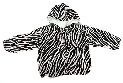 My Blankee Pink/ Black Animal Print Snap Long Sleeve Hoodie Size XS Warm • $7