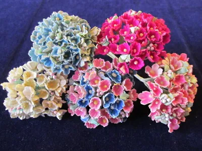 5 Bunch Lot Vtg Millinery Flowers Forget Me Not  Pink Blue Yellow Collection BPY • $19.99