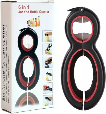 £10.11 • Buy Otstar 6 In 1 Multi All In One Bottle Opener Can Soda, And Jar Black And Red