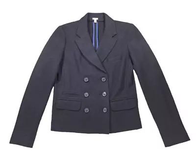 J. Crew Womens Size 4 100% Wool Black Blazer Jacket • $23.50