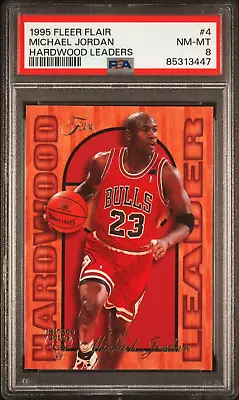 1995 1995-96 Fleer Flair Michael Jordan HARDWOOD LEADERS #4 PSA 8 Graded 2024 • $24.64