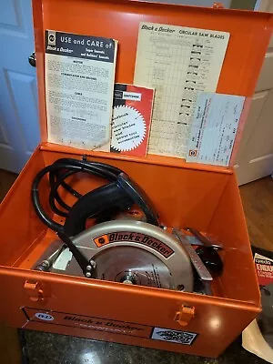 1968 Black And Decker 987 BUILDERS SAWCAT With Accessories And Hard Case VTG EUC • $235