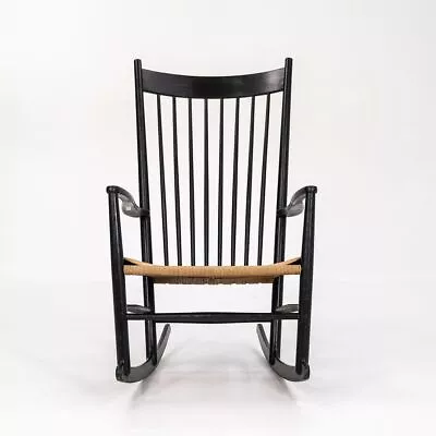 1970s Hans Wegner J16 Ebonized Wood Rocking Arm Chair By FDB Mobler Of Denmark • £1459.68