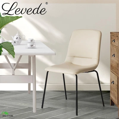 $226.79 • Buy Levede 4x Dining Chairs Kitchen Table Chair Lounge Room Padded Seat PU Leather