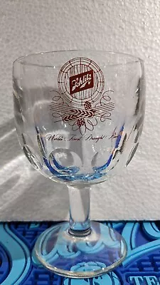 Schlitz Beer Vintage 1970s Thumbprint Dimple Footed Goblet Pint Glass 16oz • $7.99