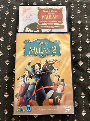 Disney’s Mulan & Mulan 2 DVDs *INCLUDES LYRIC BOOK* Reg 2 UK • £4.99