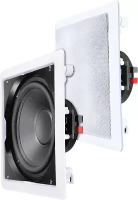 E-audio 12  In-wall Or Ceiling Sub-woofer 2x8ohms 180W White B415A • £46