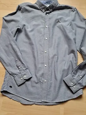 LE SHARK Mens Grey Collared Shirt. Size Medium • £3.50