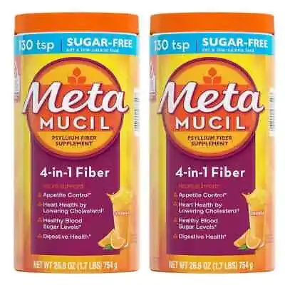 Metamucil Fiber 4-in-1 Supplement Sugar Free Orange 260 Servings 2 PACK New 7/25 • $46