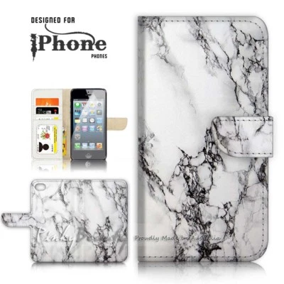 ( For IPhone 6 / 6S ) Wallet Case Cover P21387 Marble Pattern • $12.99