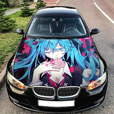 Miku Anime Girl Car Hood Wrap Decal Vinyl Sticker Full Color Graphic Fit Any Car • $90