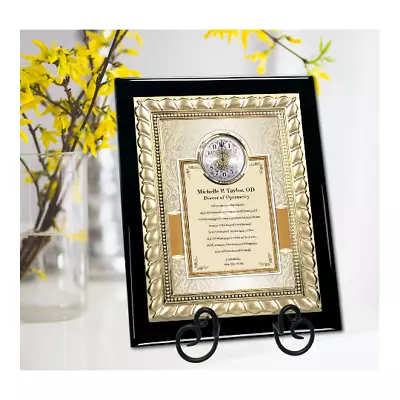 Desk Wall Plaque Engrave Clock Gold Metal Optometry Graduation Gifts Graduate • $144.99