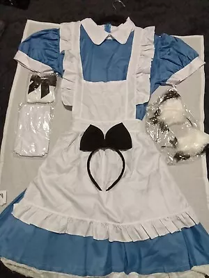 Japanese Anime Lolita Maid Costume Set - 6Pc Dress Gloves Headwear Socks • $20